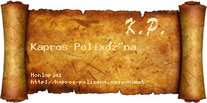 Kapros Polixéna névjegykártya
